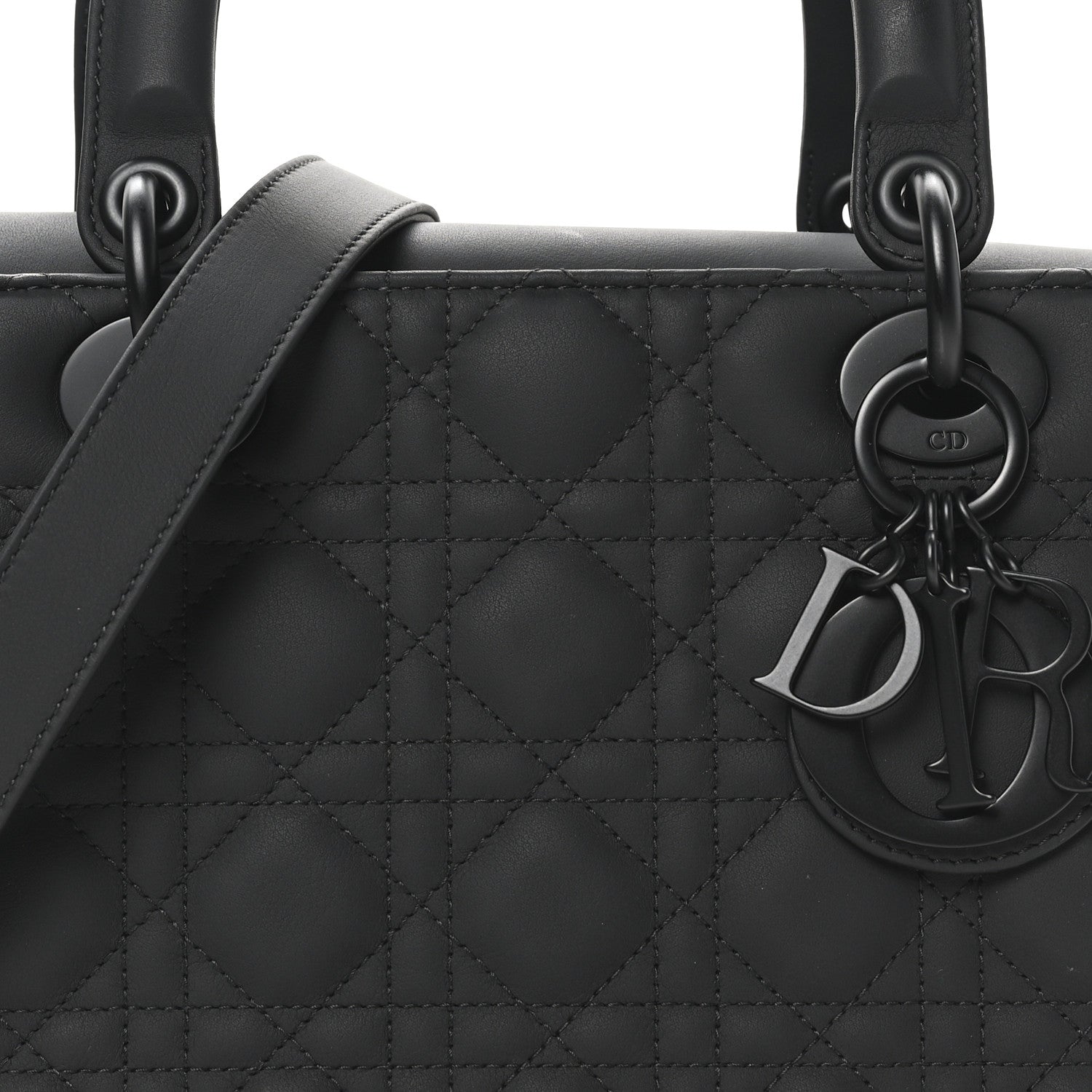 Christian Dior Ultra Matte Calfskin Cannage Medium Lady Dior Black 8 of 10