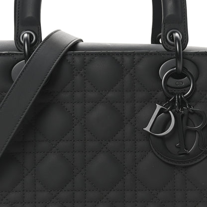 Christian Dior Ultra Matte Calfskin Cannage Medium Lady Dior Black 8 of 10