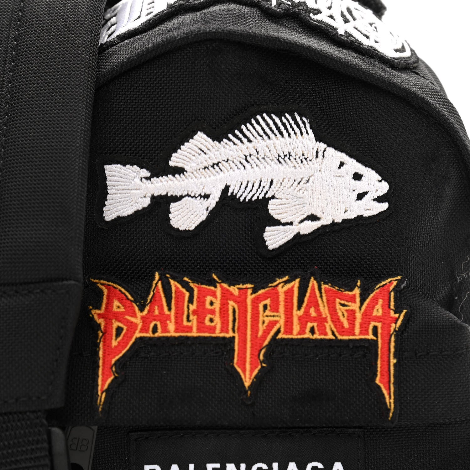Balenciaga Recycled Casual Nylon Patches Mini Explorer Crossbody Backpack Black 8 of 10