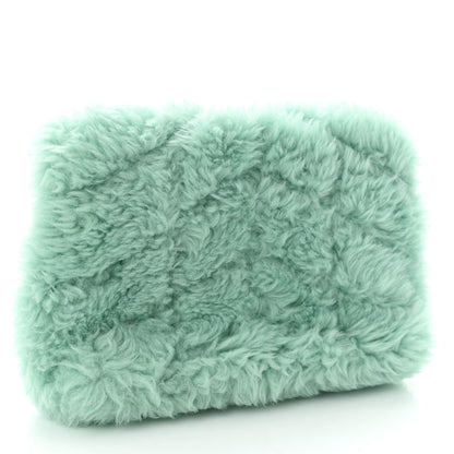 Saint Laurent Shearling Quilted Monogram Loulou Puffer Pouch Clutch Iced Mint Iced Mint 3 of 10
