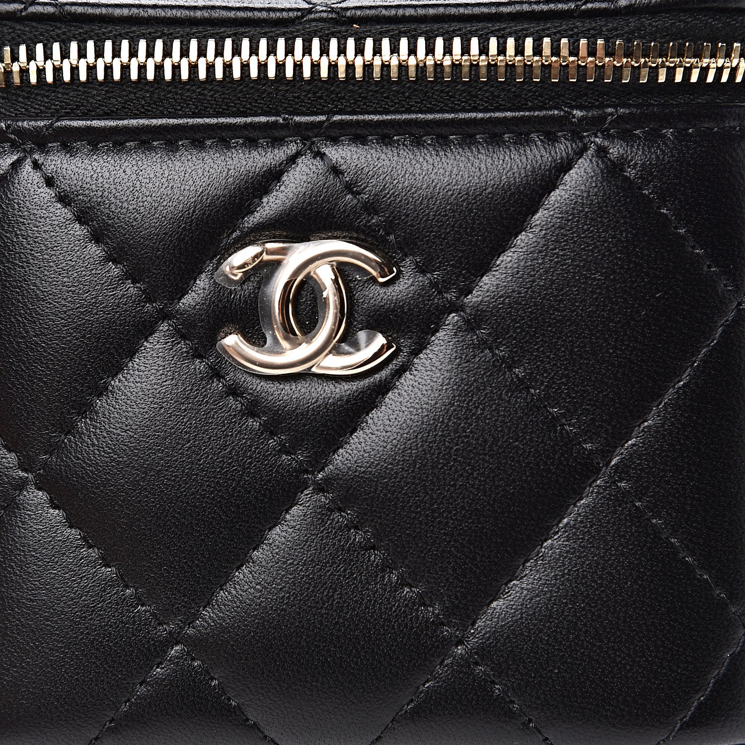 Chanel Lambskin Quilted Trendy Mini Vanity Case With Chain Black 9 of 10