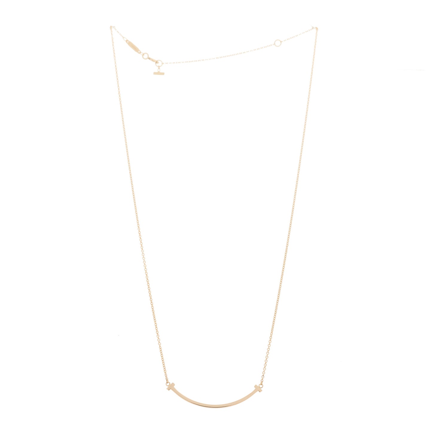 18K Rose Gold Small T Smile Pendant Necklace