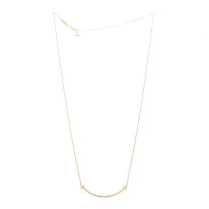 Tiffany 18K Rose Gold Small T Smile Pendant Necklace 3 of 6