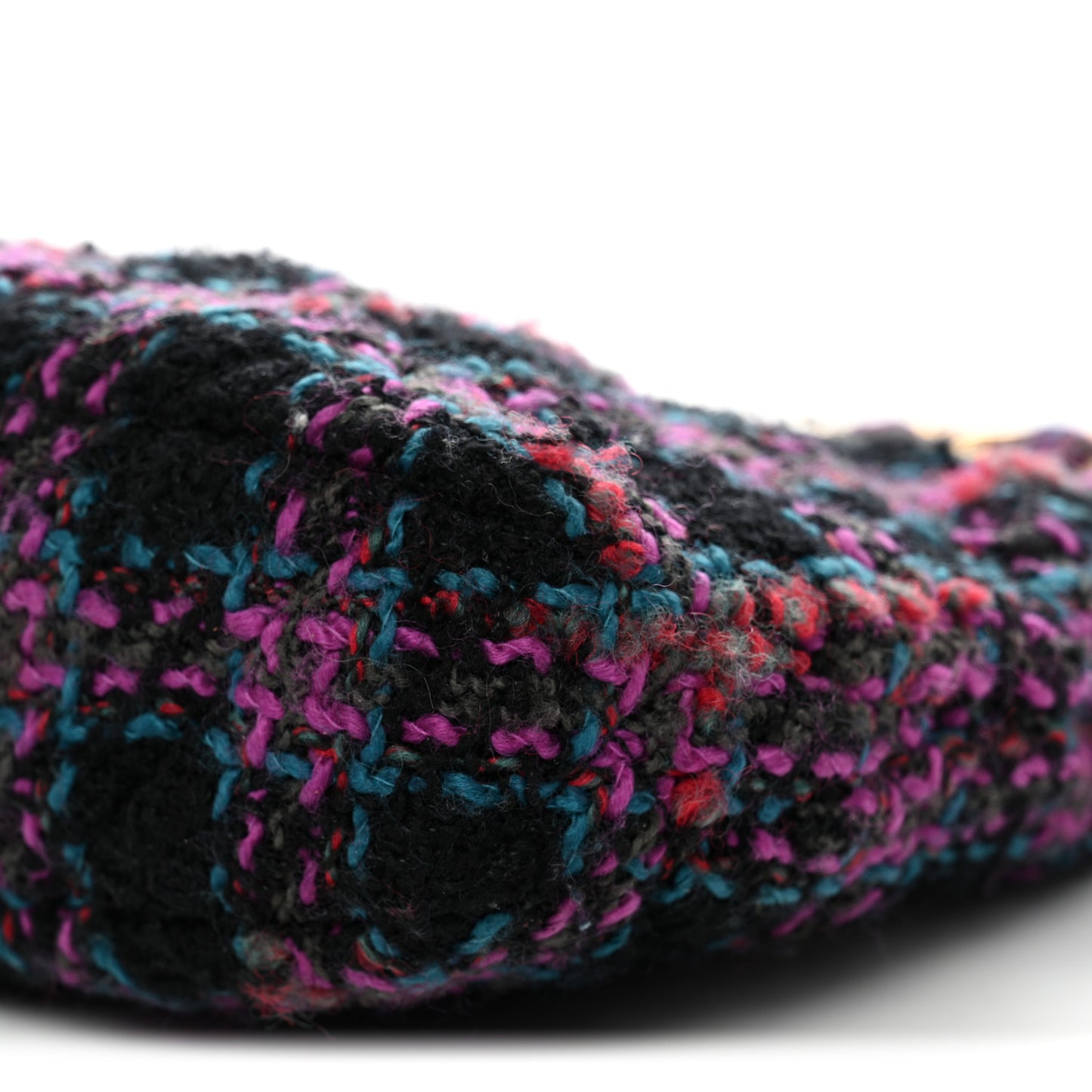 Cashmere Tweed Quilted CC Links Hobo Purple Multicolor
