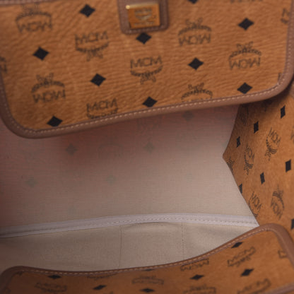 MCM Visetos Crocodile Embossed Medium Liz Shopper Tote Cognac 5 of 15