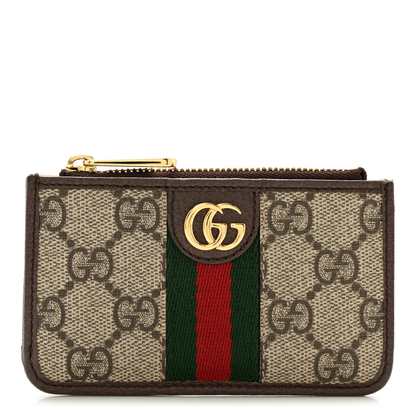 GG Supreme Monogram Web Ophidia Coin Case Brown