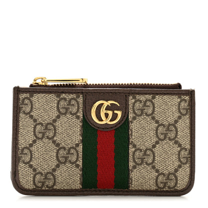 Gucci GG Supreme Monogram Web Ophidia Coin Case Brown 1 of 8