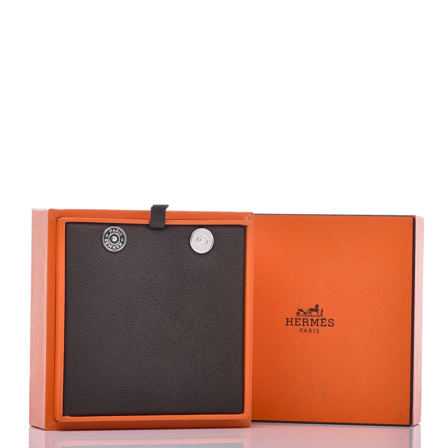 Hermes 18K White Gold Diamond Small Gambade Earrings 5 of 5