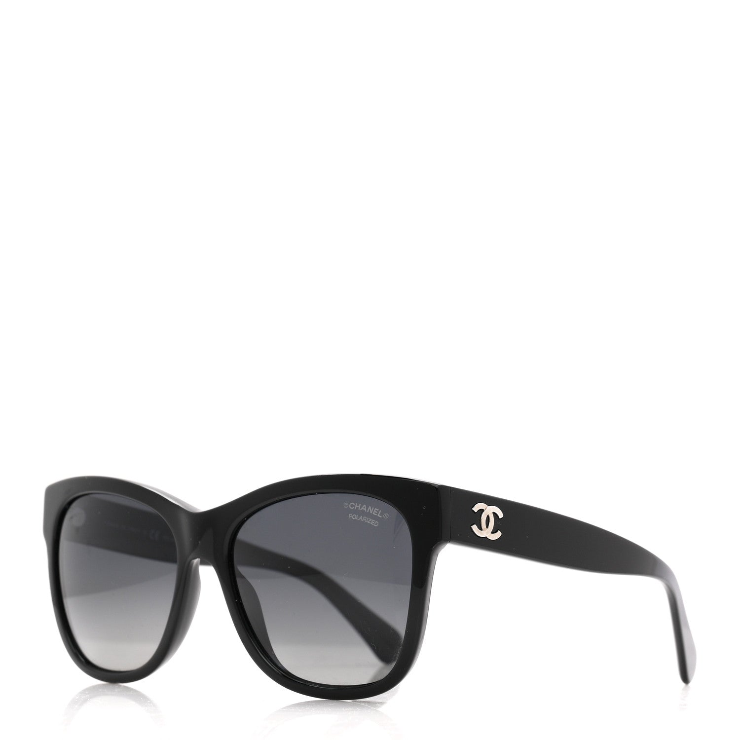 Chanel Acetate Polarized Square CC Sunglasses 5380 Black 1 of 8