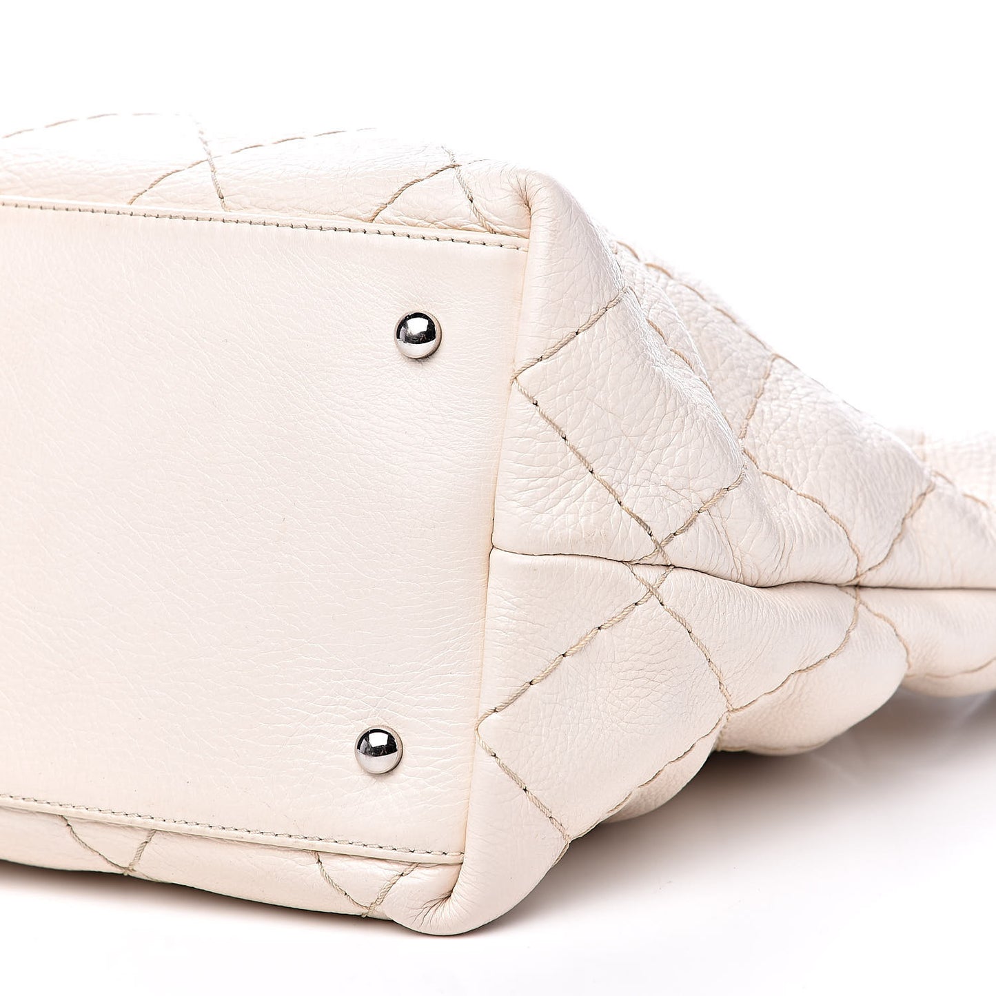 Glazed Calfskin Large On The Road Tote Light Beige