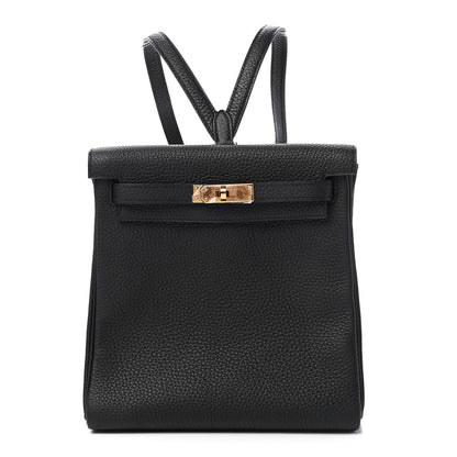 Hermes Togo Kelly Ado Backpack Black 1 of 9