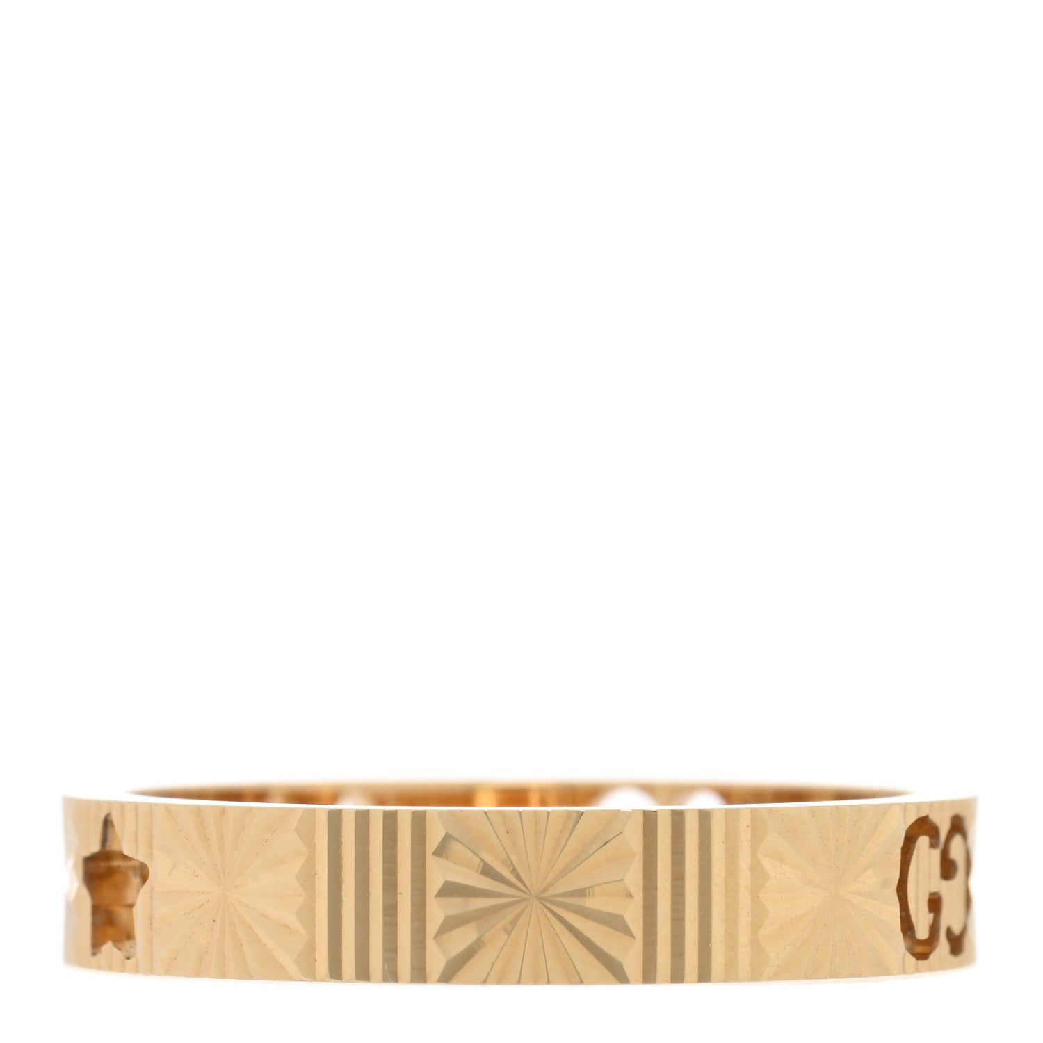 Gucci 18K Yellow Gold Icon Stars Band Ring 58 8.25 3 of 4