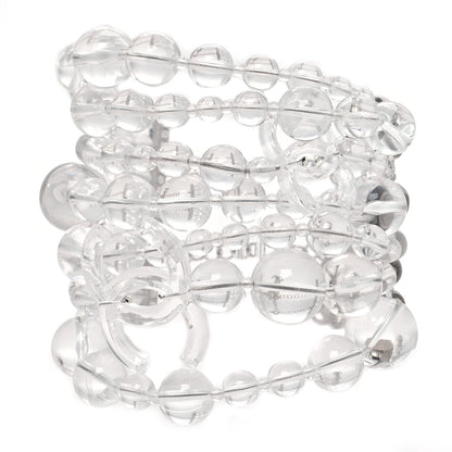 Chanel Translucent Resin Crystal CC Multi Strand Bracelet Silver 1 of 5