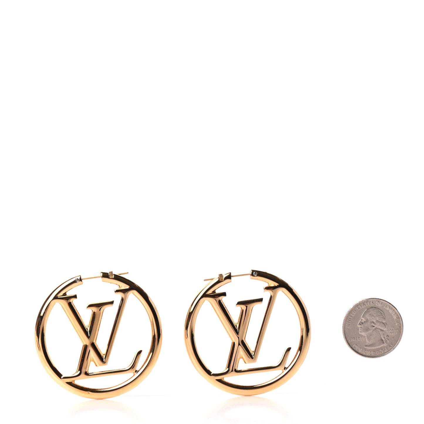 Metal Louise Hoop Earrings Gold
