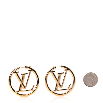 Louis Vuitton Metal Louise Hoop Earrings Gold 2 of 4