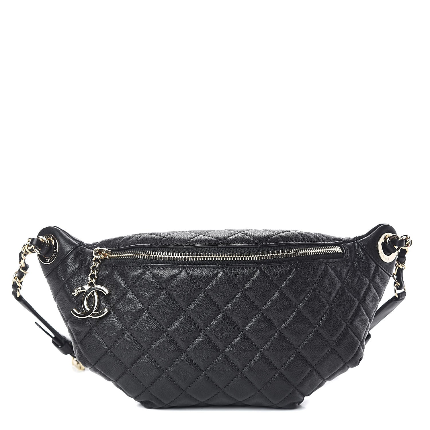 Chanel Calfskin Quilted Banane Waist Bag Fanny Pack Black 1 of 10