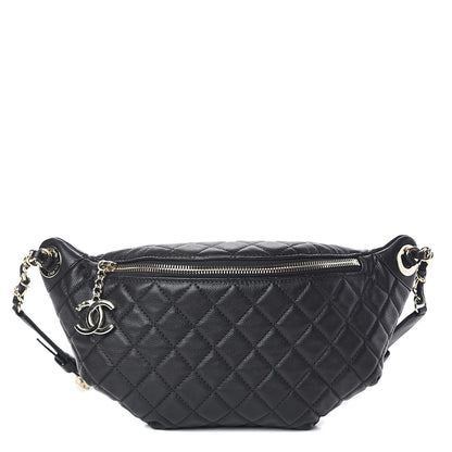Chanel Calfskin Quilted Banane Waist Bag Fanny Pack Black 1 of 10