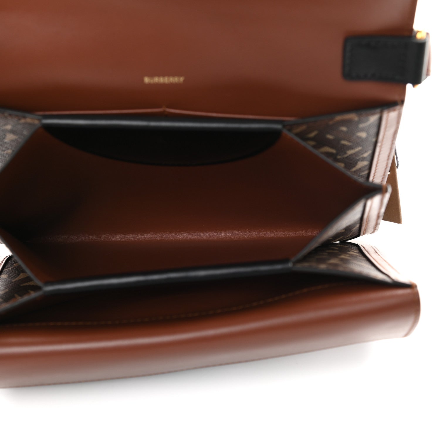 Burberry E-Canvas Monogram Stripe Small TB Bag Bridle Brown 5 of 9