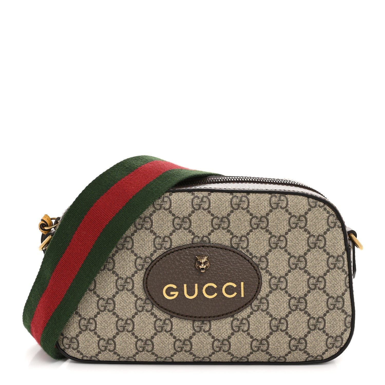Gucci GG Supreme Monogram Web Neo Vintage Shoulder Bag Beige New Acero Crop 1 of 11