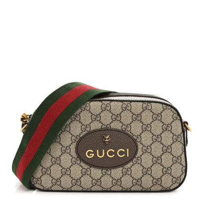 Gucci GG Supreme Monogram Web Neo Vintage Shoulder Bag Beige New Acero Crop 1 of 11