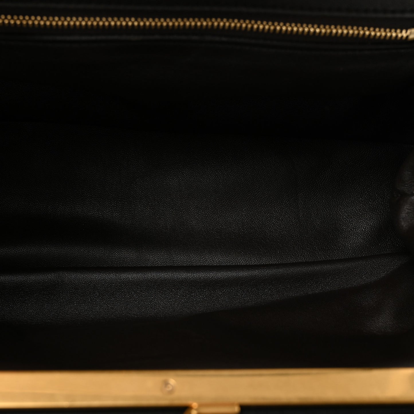 Smooth Calfskin Eyelet Small Top Handle Bag Black