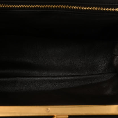 Celine Smooth Calfskin Eyelet Small Top Handle Bag Black 5 of 10