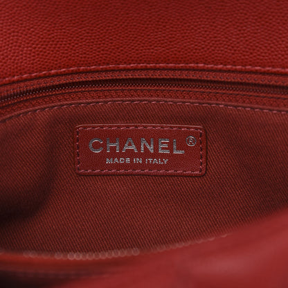 Chanel Caviar Quilted Small Coco Handle Flap Red 7 of 11
