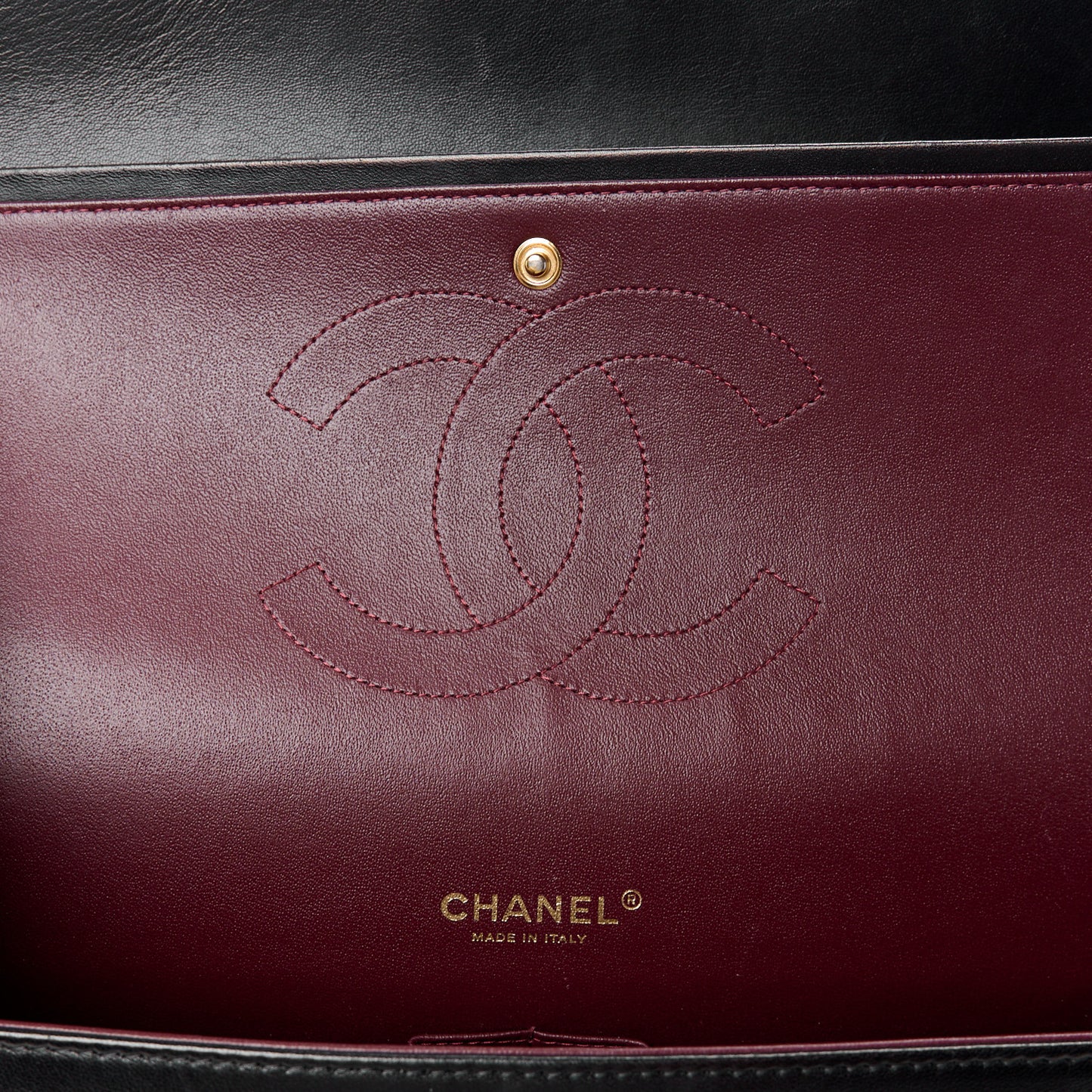 Lambskin Quilted Maxi Double Flap Black