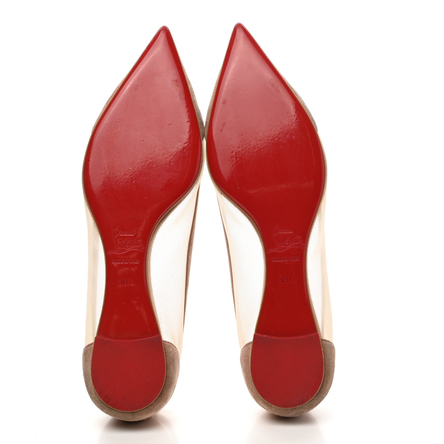 Christian Louboutin Veau Velours Rete Galativi Flats 38.5 Courtisane 5 of 14