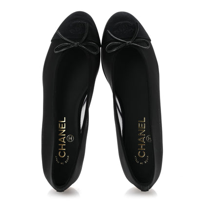 Chanel Mesh Grosgrain CC Cap Toe Ballerina Flats 38.5 Black 2 of 10
