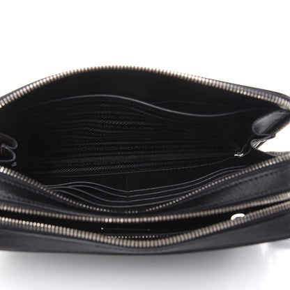 Prada Saffiano Travel Wristlet Bag Black 5 of 9