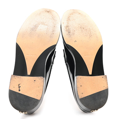 Chanel Velvet Metal CC Loafers 38 Black 6 of 10