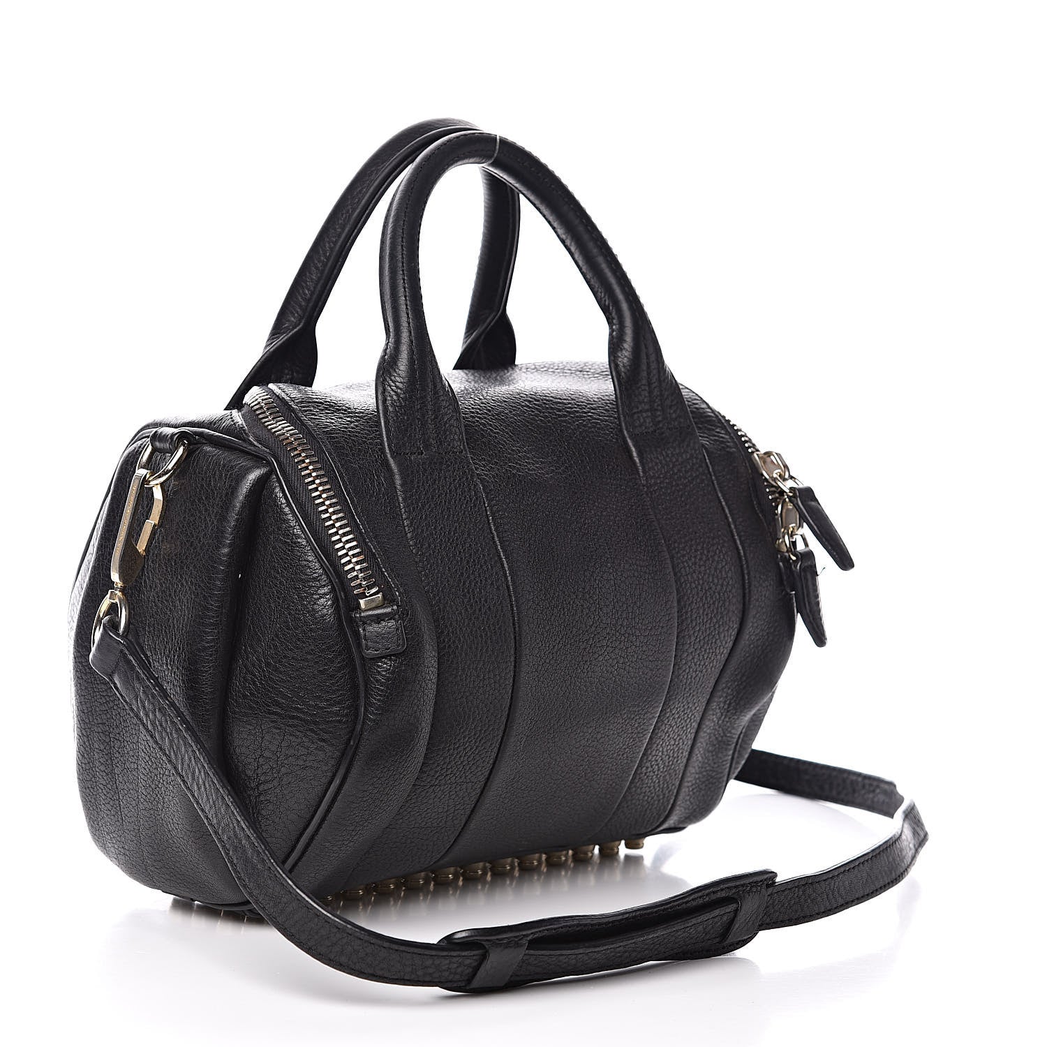 Alexander Wang Pebbled Lambskin Rockie Black Pale Gold Hardware 3 of 12