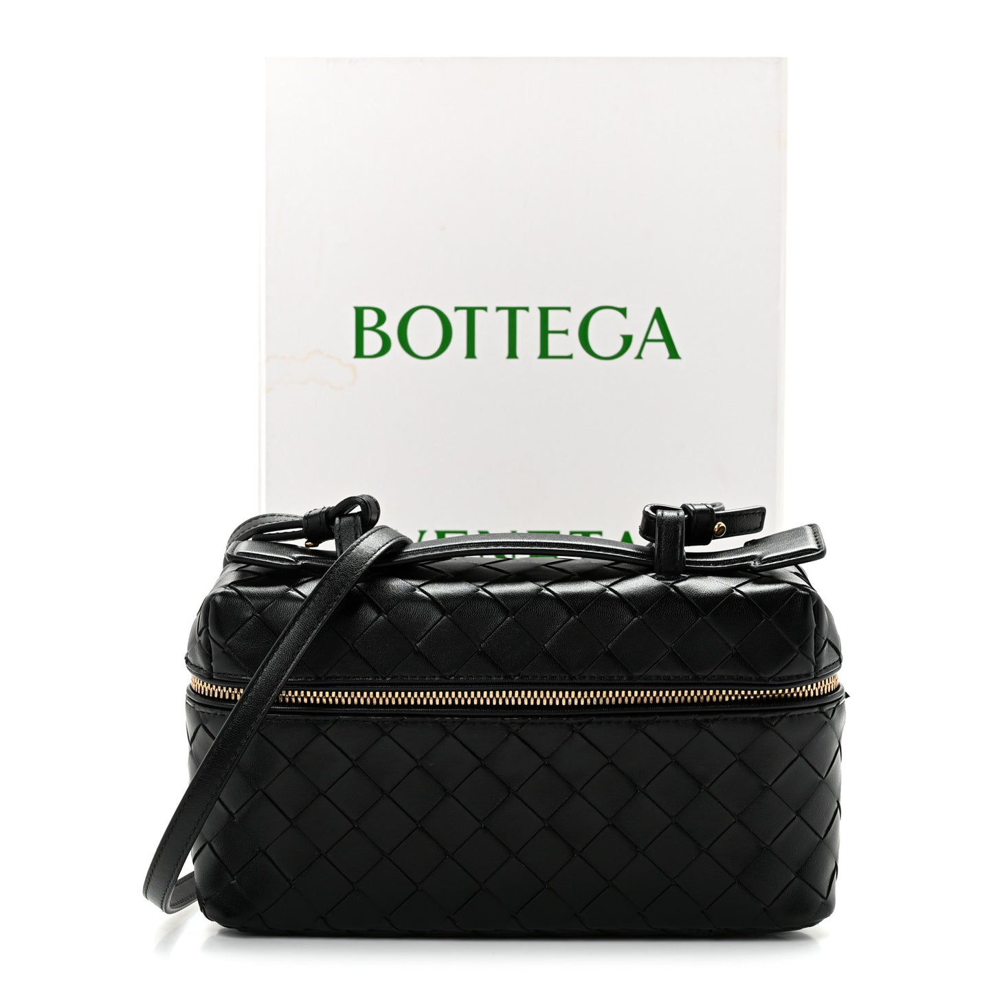 Calfskin Intrecciato Bang Bang Vanity Case Black