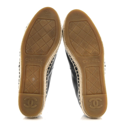 Chanel Lambskin CC Espadrilles 36 Black 6 of 10