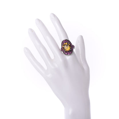 Gucci Swarovski Crystal Pearl Ring 7.5 Multicolor 2 of 4