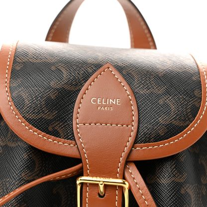 Celine Triomphe Canvas Calfskin Mini Folco Backpack Tan 6 of 10