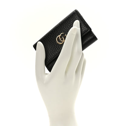 Gucci Pebbled Calfskin GG Marmont 6 Key Holder Black 2 of 6