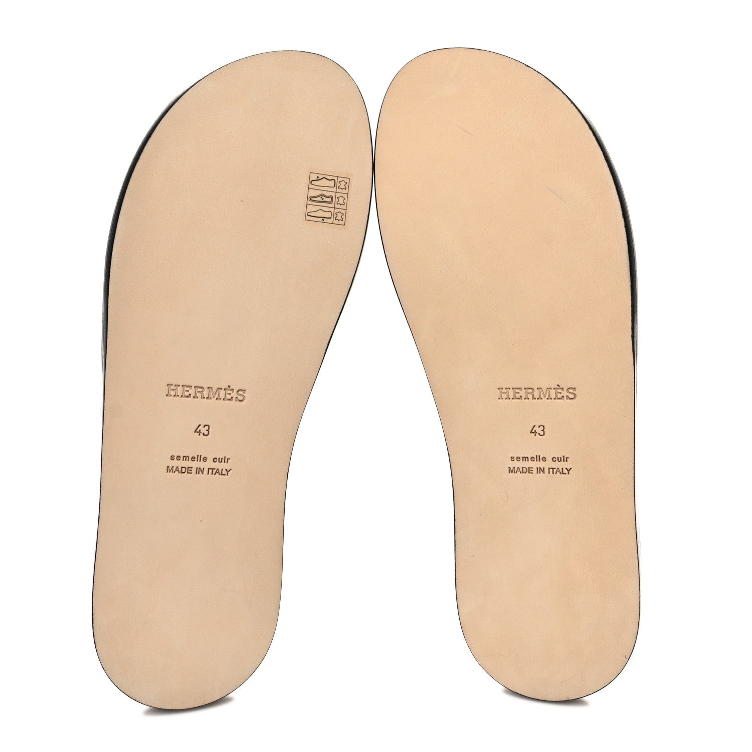 Hermes Calfskin Mens Izmir Sandals 43 Gold 5 of 8