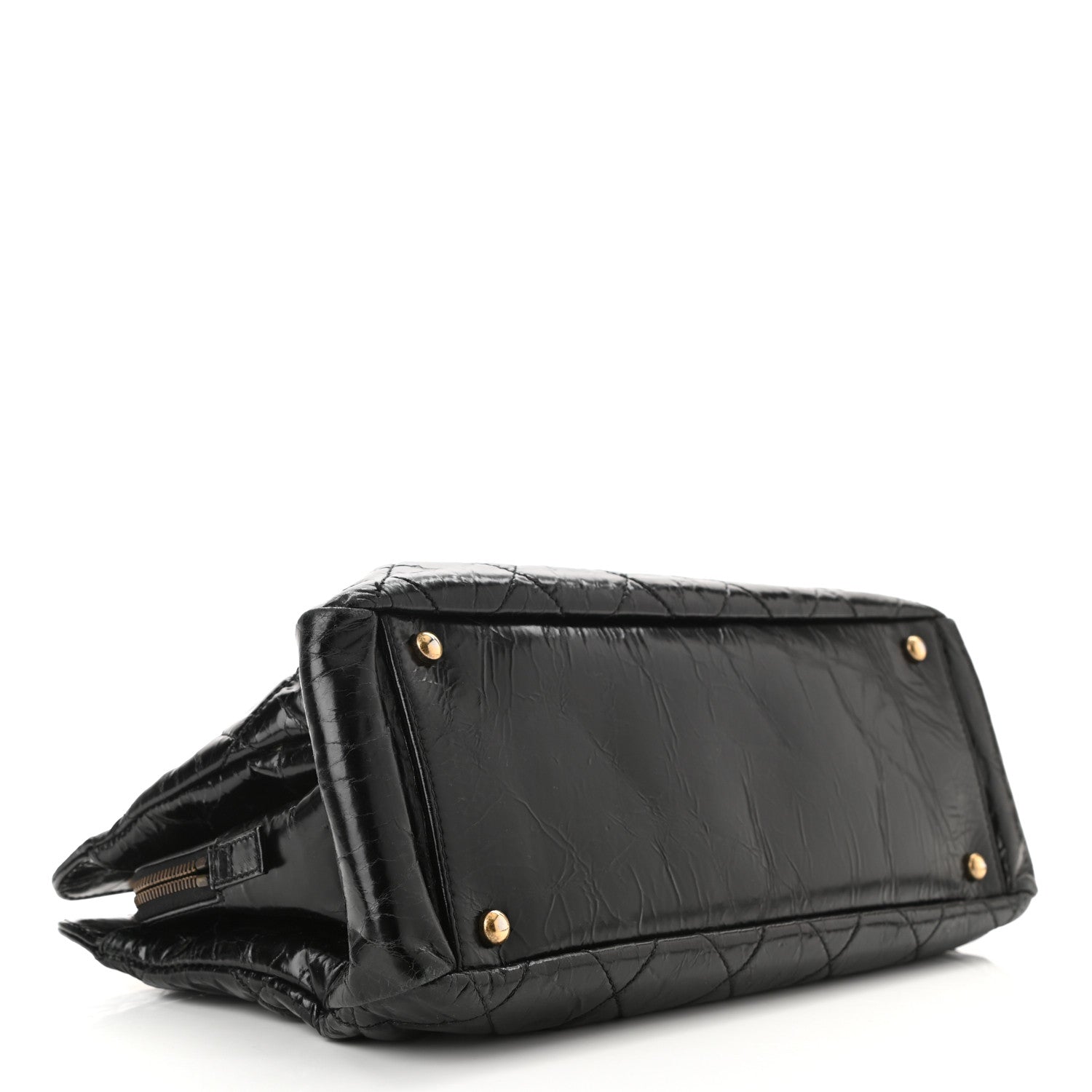 Chanel Glazed Crackled Calfskin Small Reissue Tote Black 4 of 11