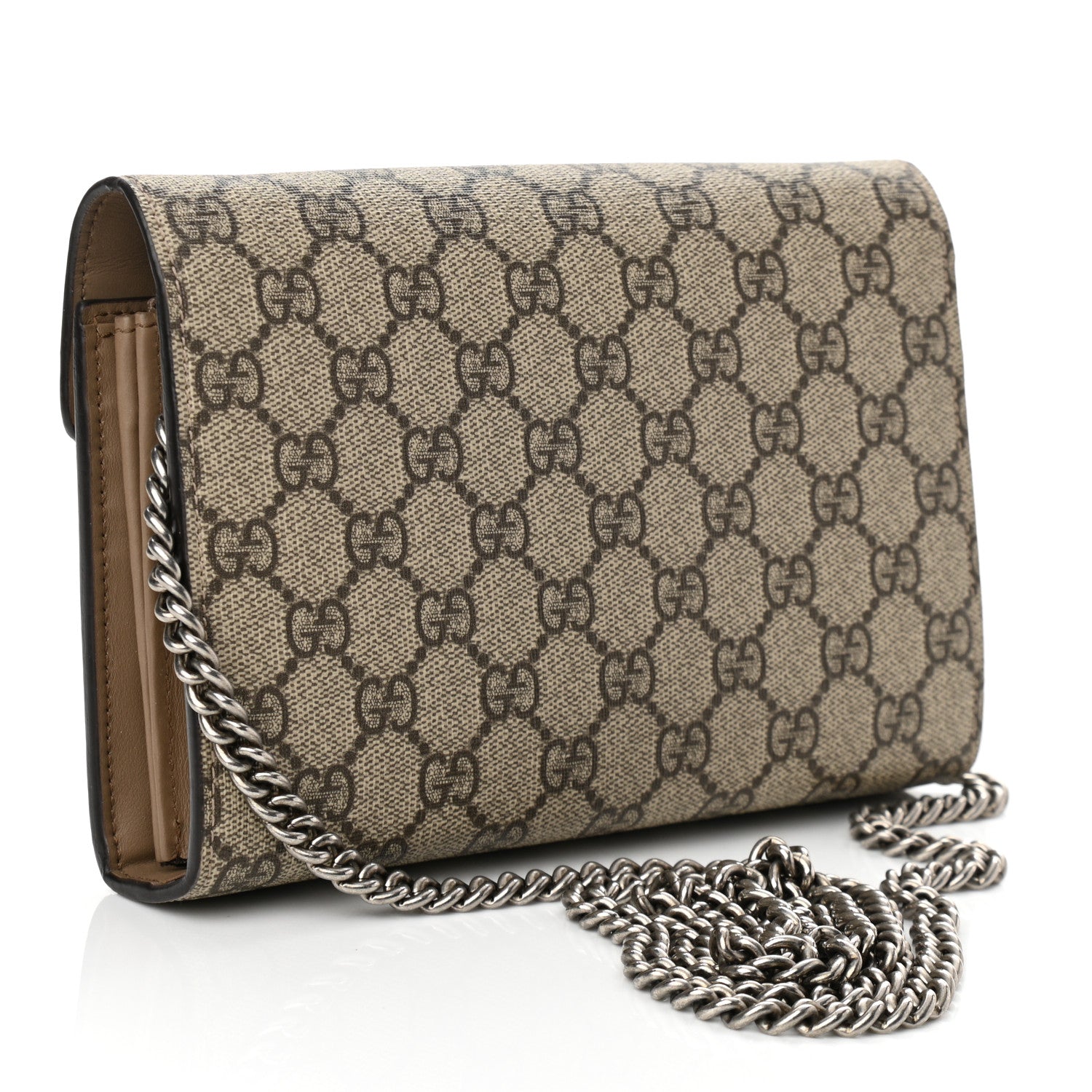 Gucci GG Supreme Monogram Mini Dionysus Chain Wallet Beige Taupe 3 of 9