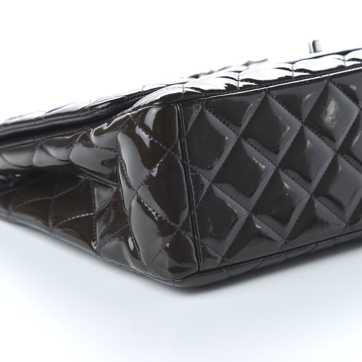 Chanel Patent Quilted Maxi Single Flap Dark Purple 6 of 11