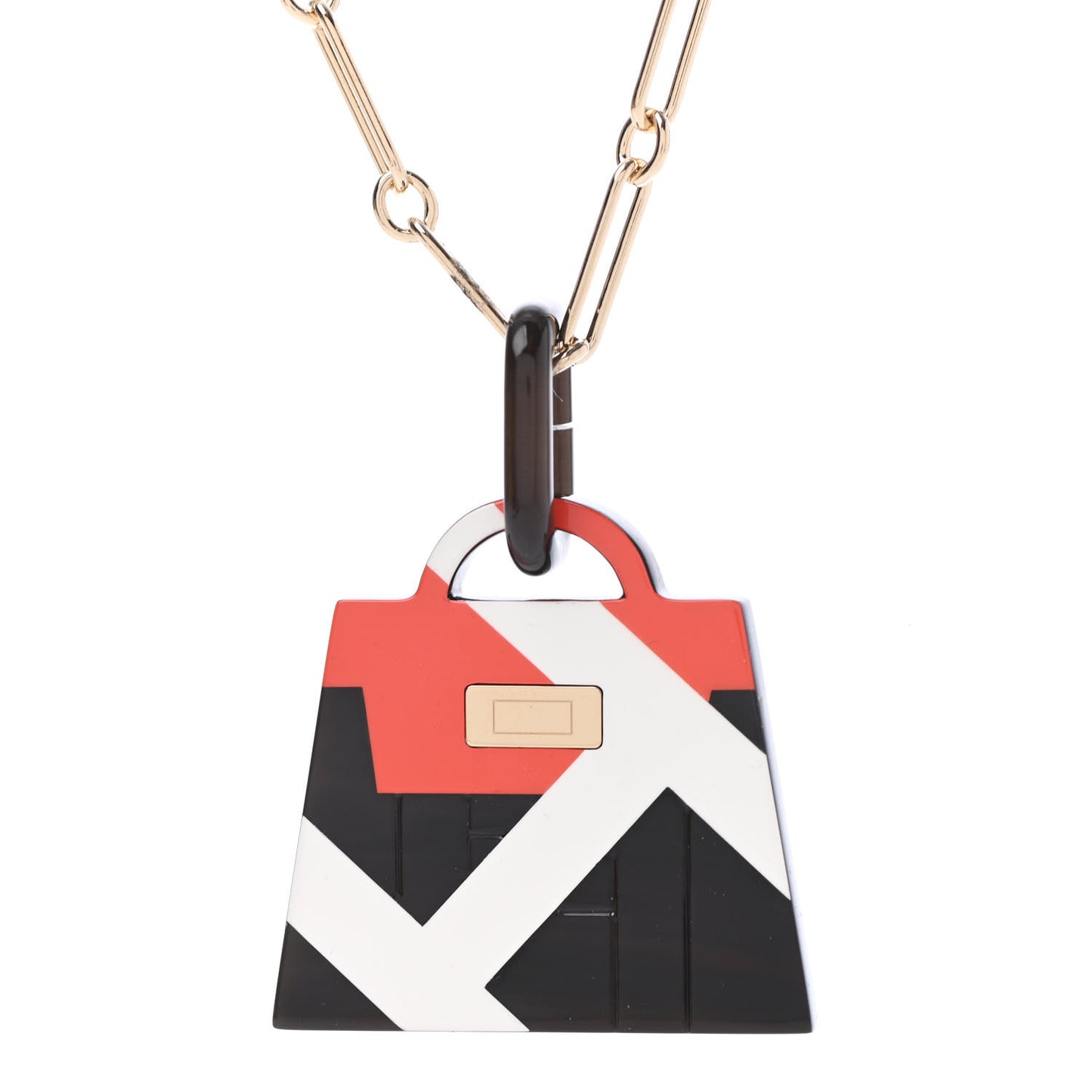 Pendentif Amulette Laquee GM Pendant Necklace Black