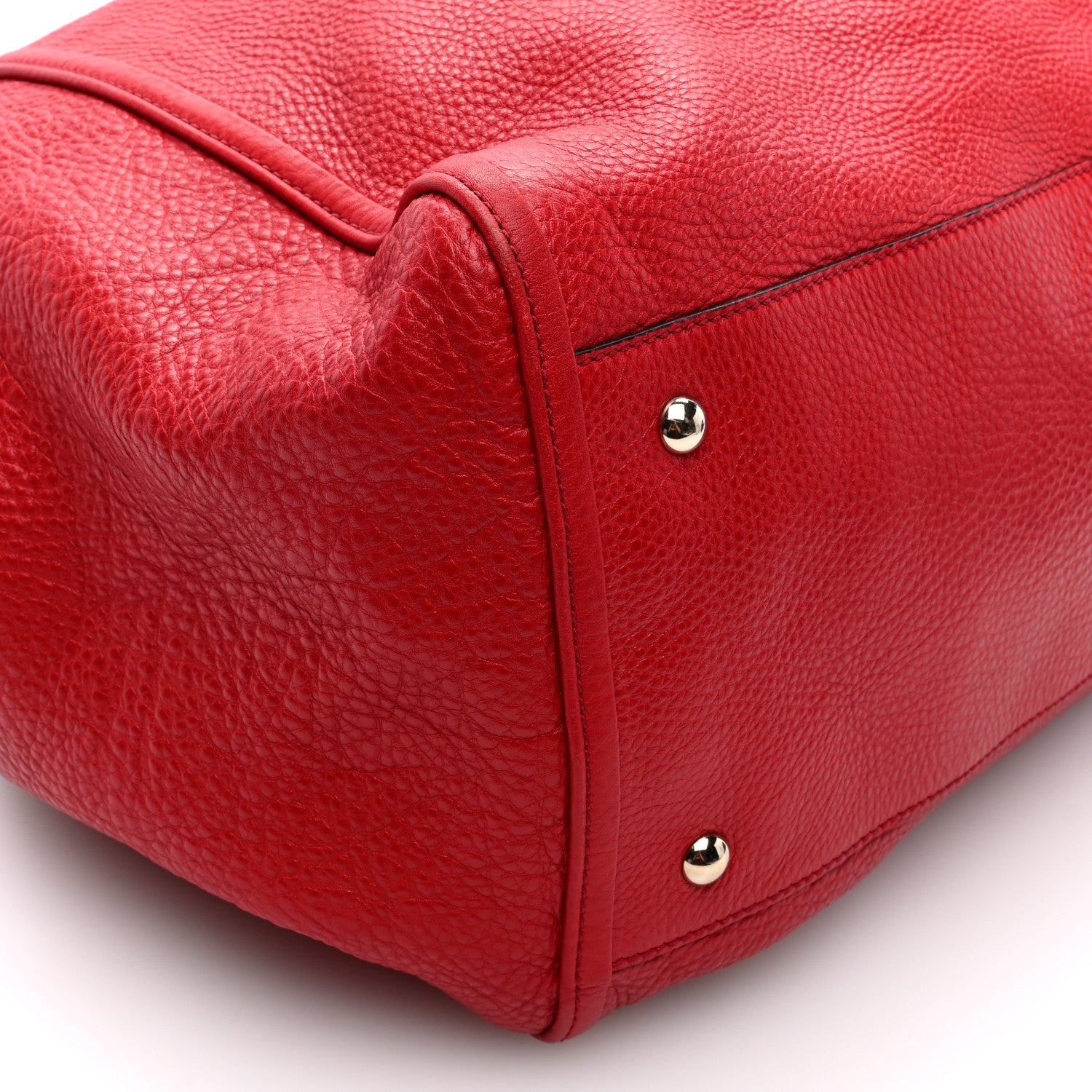 Gucci Pebbled Calfskin Large Soho Shoulder Bag Red 9 of 10