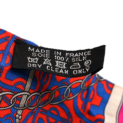 Hermes Silk Mors Et Gourmettes Remix Twilly Fuchsia Bleu Corail 4 of 4
