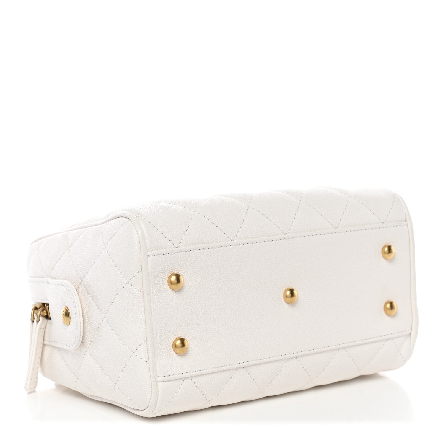 Chanel Caviar Quilted Small Bowling Bag White 4 of 11