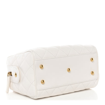 Chanel Caviar Quilted Small Bowling Bag White 4 of 11