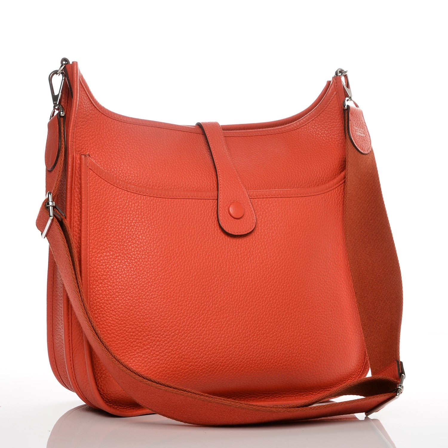Hermes Taurillon Clemence Amazone Evelyne III GM Rouge Pivoine 3 of 11