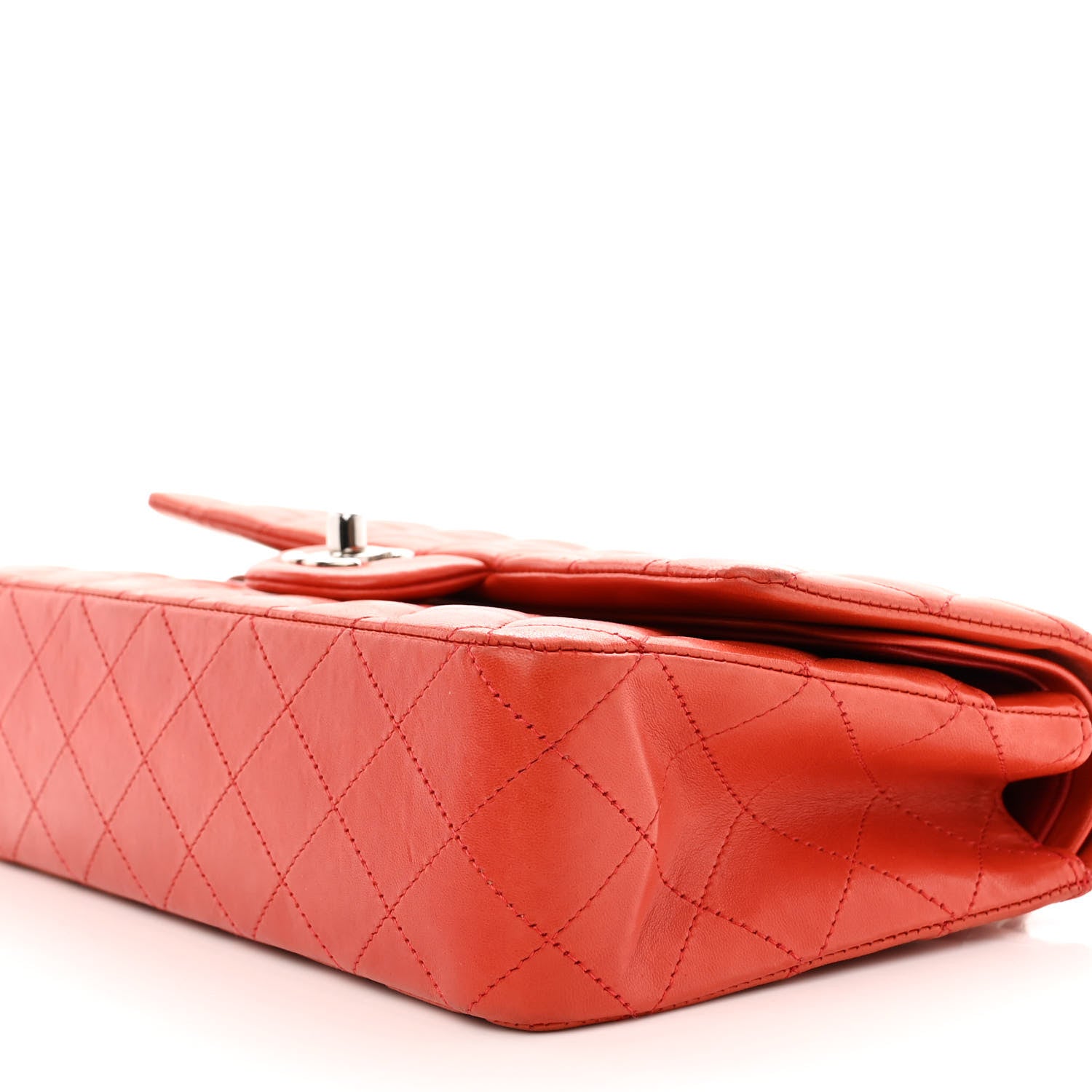 Chanel Lambskin Quilted Medium Double Flap Red 10 of 14