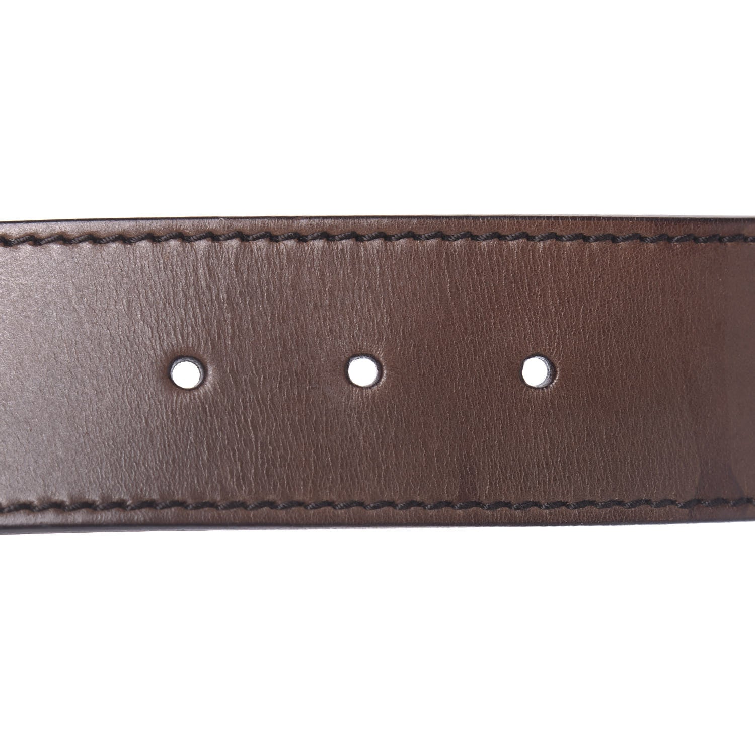 Gucci Calfskin Monogram Belt 80 32 Black Brown 5 of 6